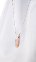 Cardea • Raw Pink Opal Pendant on Satellite Chain
