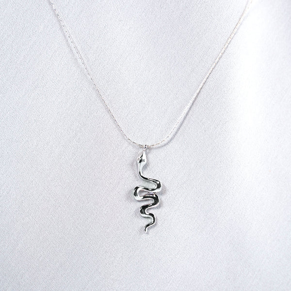 Stheno • snake pendant on silver